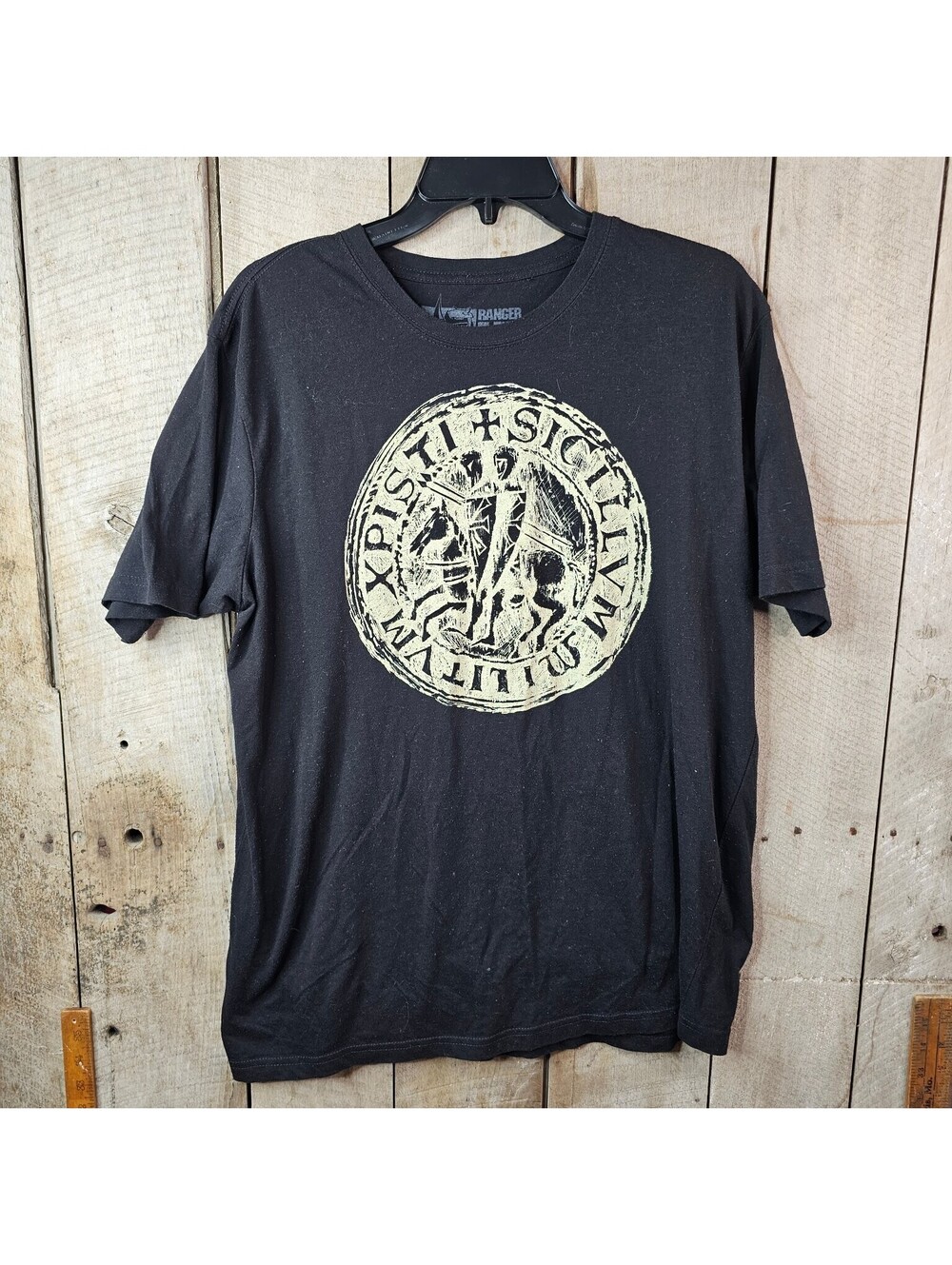 Ranger Up Knights Templar Seal of Christ's Soldiers T-Shirt Men's Black XL